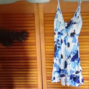 Medium blue and white unknown brand dress
